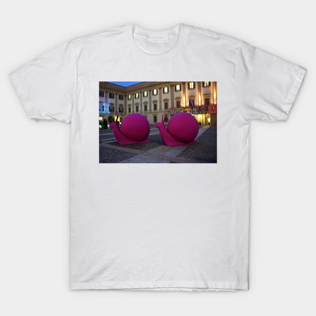 Milan. Snail Statues at Piazza Duomo. Italy 2010 T-Shirt by IgorPozdnyakov